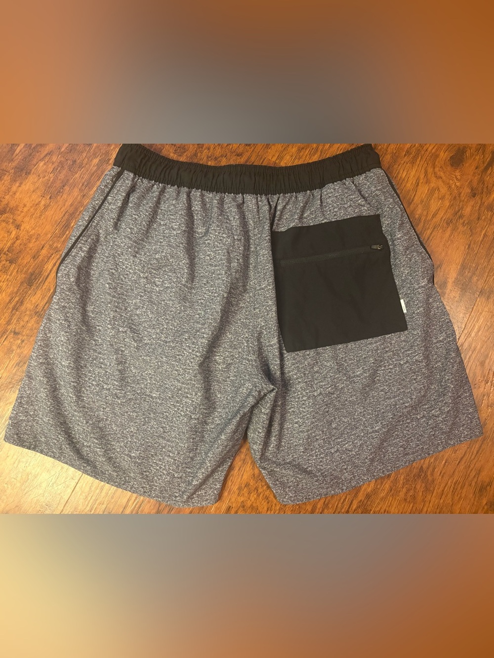 Vuori Men's Gray Athletic Shorts with Black Back Pocket